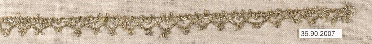 Piece, Silk and metal thread, bobbin lace, European