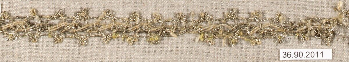 Piece, Silk and metal thread, bobbin lace, European