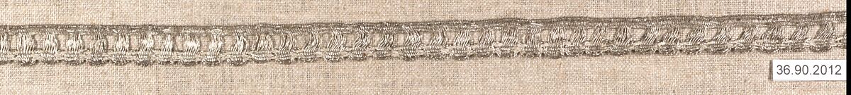 Piece, Metal thread, bobbin lace, British