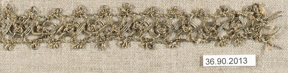 Piece, Silk and metal thread, bobbin lace, European