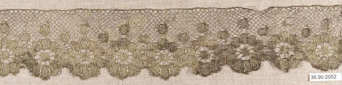 Piece, Metal thread, bobbin lace, European