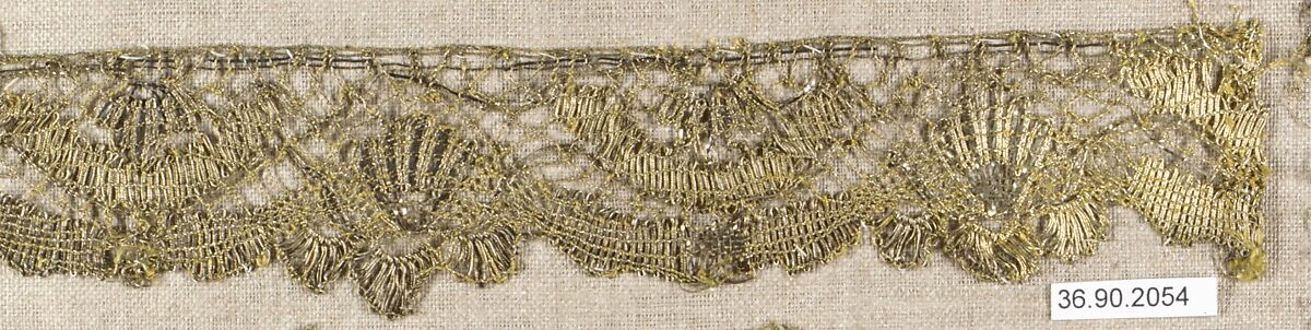 Piece, Metal thread, bobbin lace, European