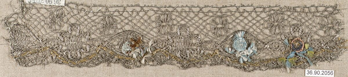 Piece, Metal thread, bobbin lace, European