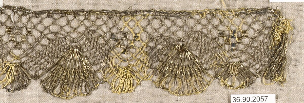 Piece, Metal thread, bobbin lace, European
