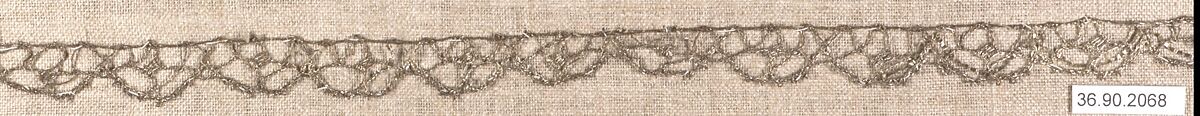 Piece, Bobbin lace, possibly French