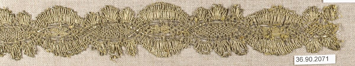 Piece, Metal thread, bobbin lace, European