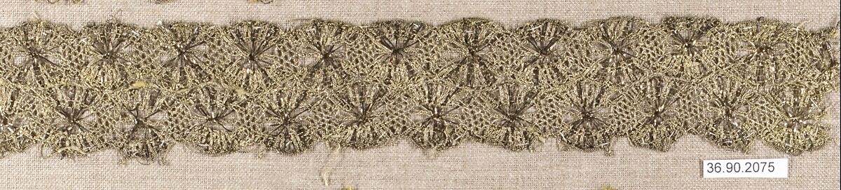 Piece, Metal thread, bobbin lace, European