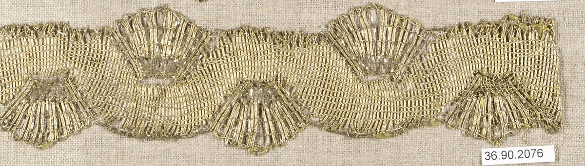 Piece, Metal thread, bobbin lace, European