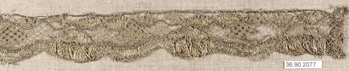 Piece, Bobbin lace, possibly French