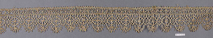 Piece, Metal thread, bobbin lace, European 