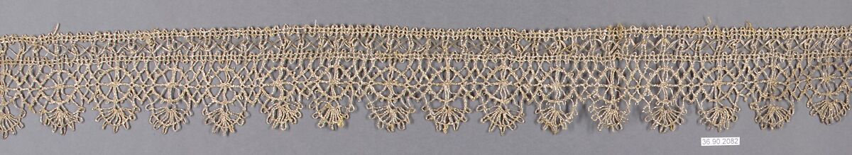 Piece, Metal thread, bobbin lace, European