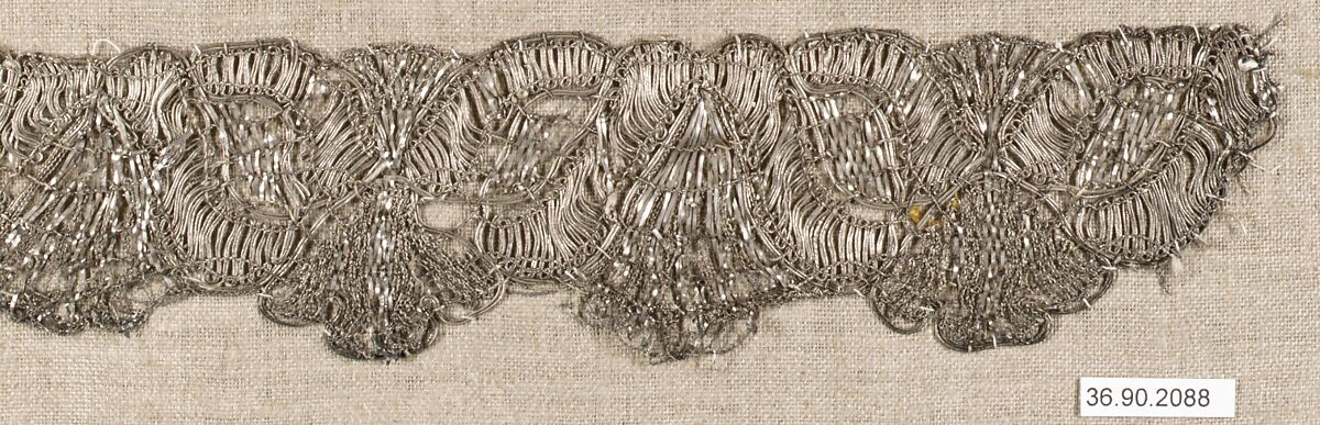 Piece, Metal thread, bobbin lace, European