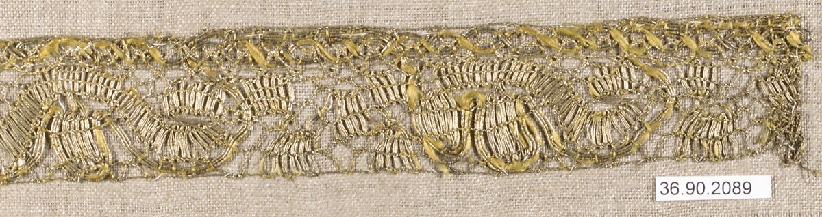 Piece, Metal thread, bobbin lace, European