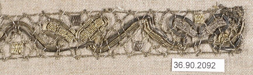 Piece, Metal thread, bobbin lace, European