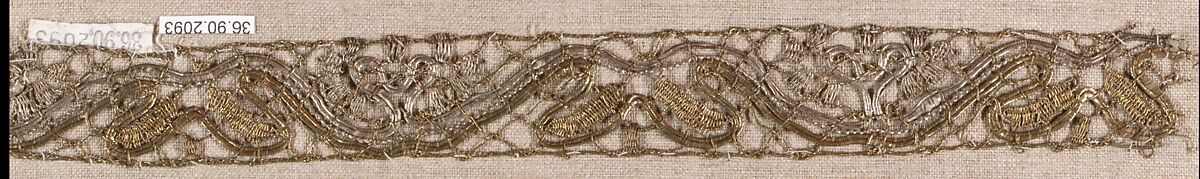 Piece, Metal thread, bobbin lace, European