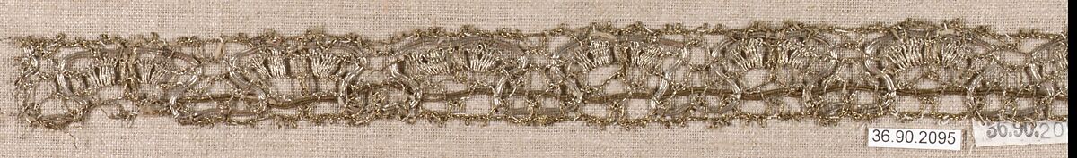 Piece, Metal thread, bobbin lace, European