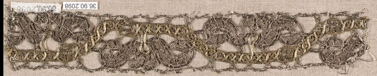 Piece, Bobbin lace, possibly French