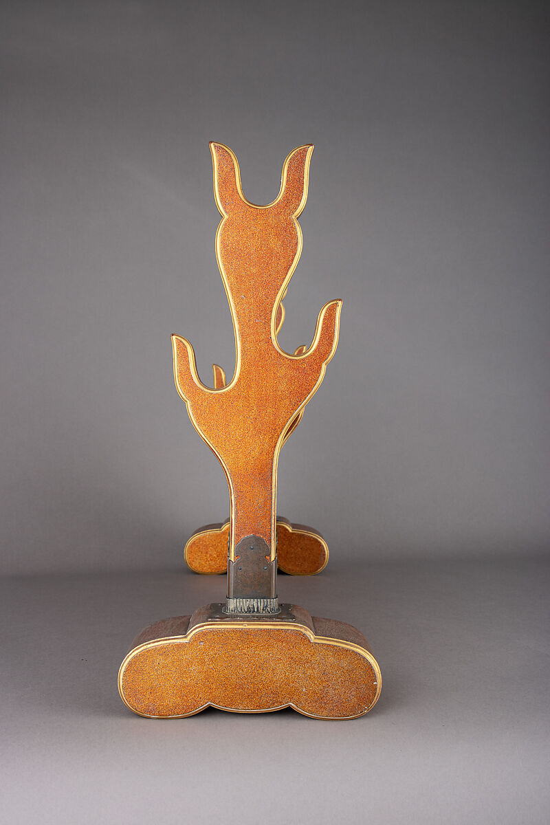 Sword Stand, Wood, lacquer, gold, silver, Japanese
