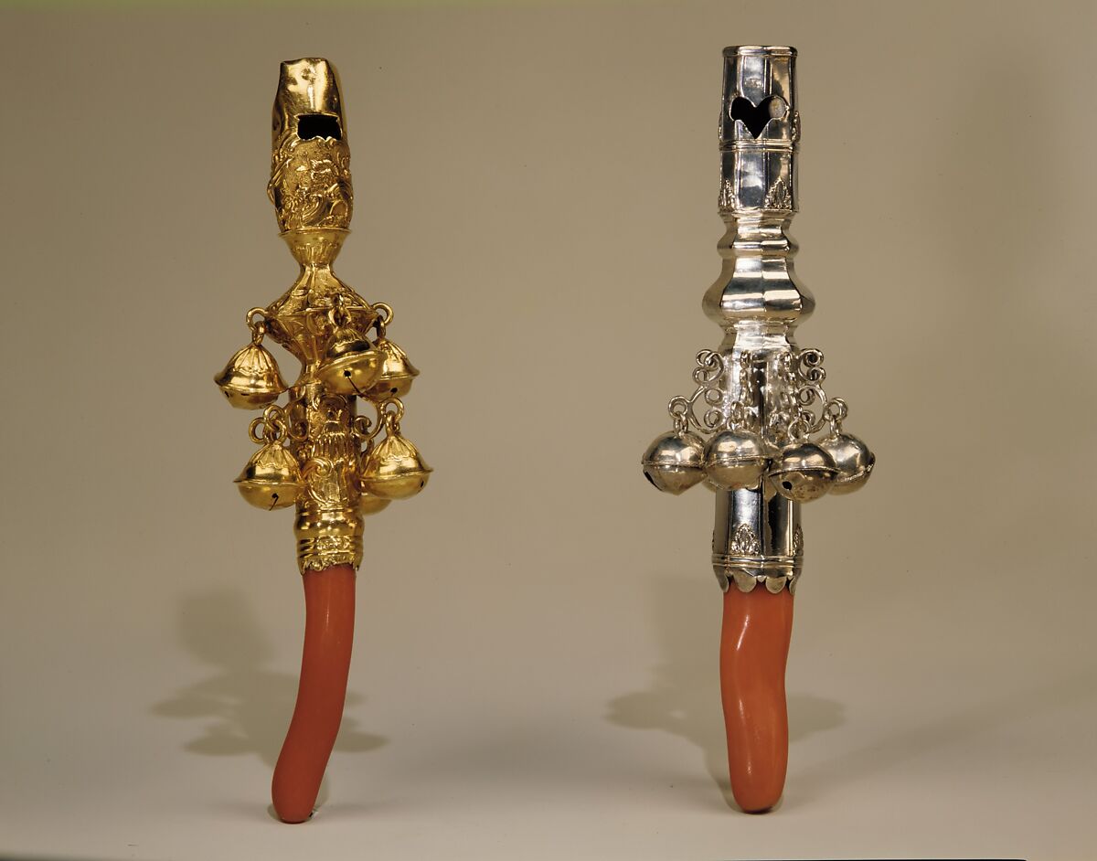 Rattle, Whistle, and Bells, Nicholas Roosevelt (1715–1769), Gold, coral, American