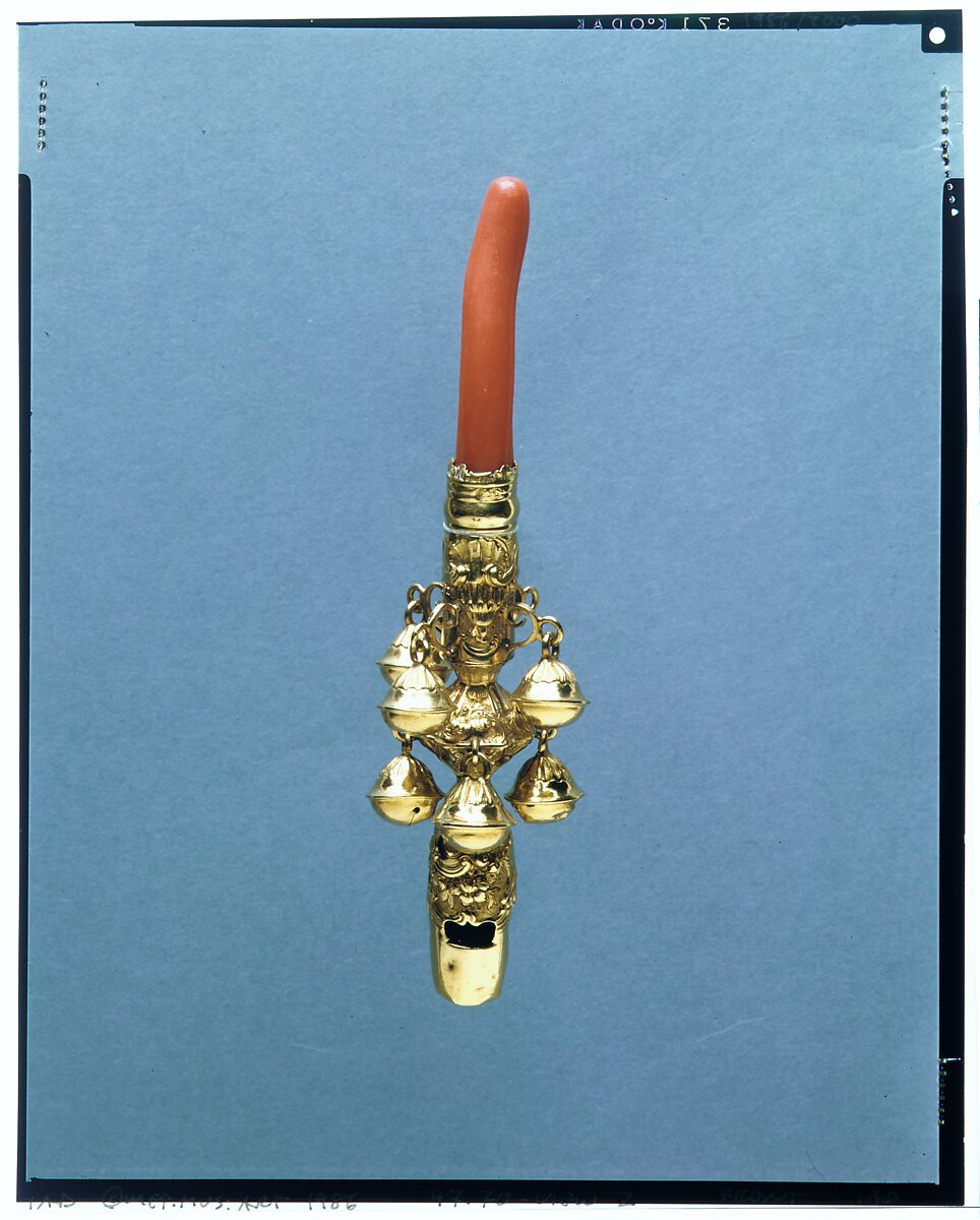 Rattle, Whistle, and Bells, Nicholas Roosevelt (1715–1769), Gold, coral, American