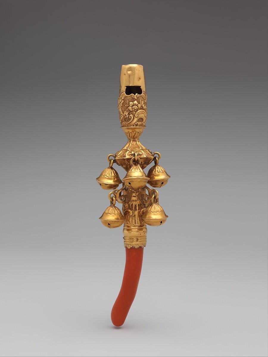 Rattle, Whistle, and Bells, Nicholas Roosevelt (1715–1769), Gold, coral, American