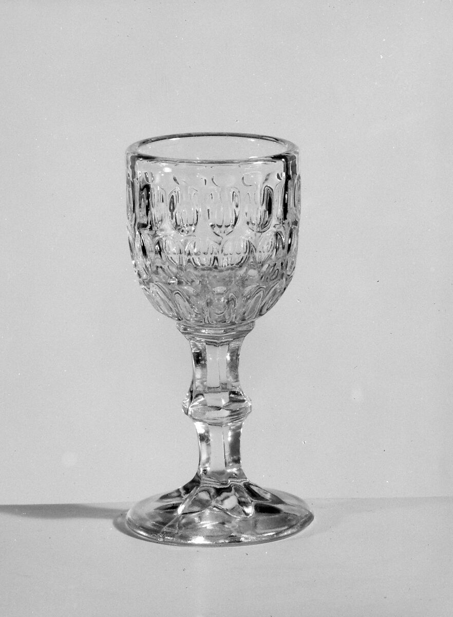 Cordial Glass, Bakewell, Pears and Company (1836–1882), Pressed glass, American 