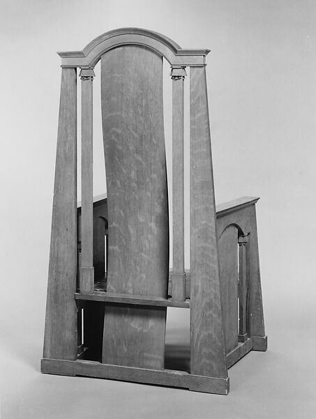 Armchair, George Washington Maher (1864–1926), Oak, leather, American