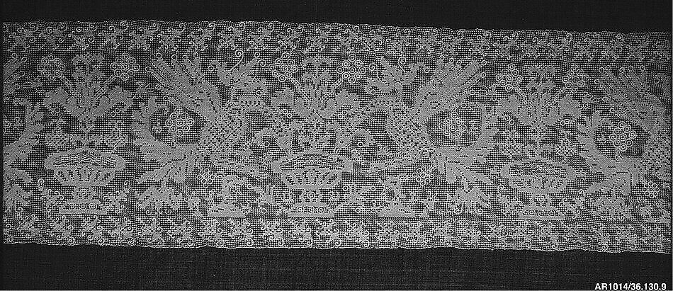 Border, Embroidered net, Italian 