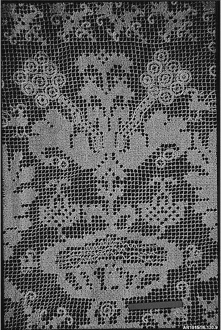 Border, Embroidered net, Italian