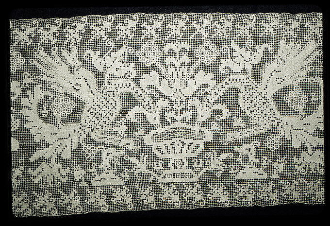 Border, Embroidered net, Italian