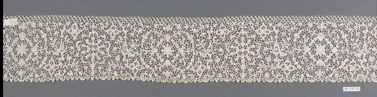 Border, Needle lace, Italian, Venice