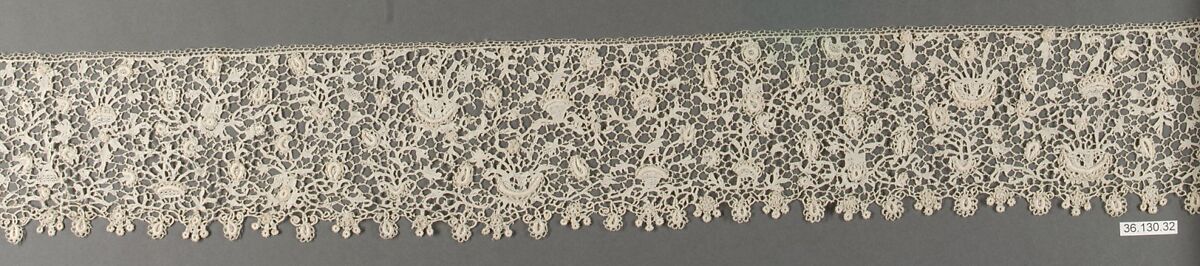 Border, Needle lace, Point de France, French or Italian