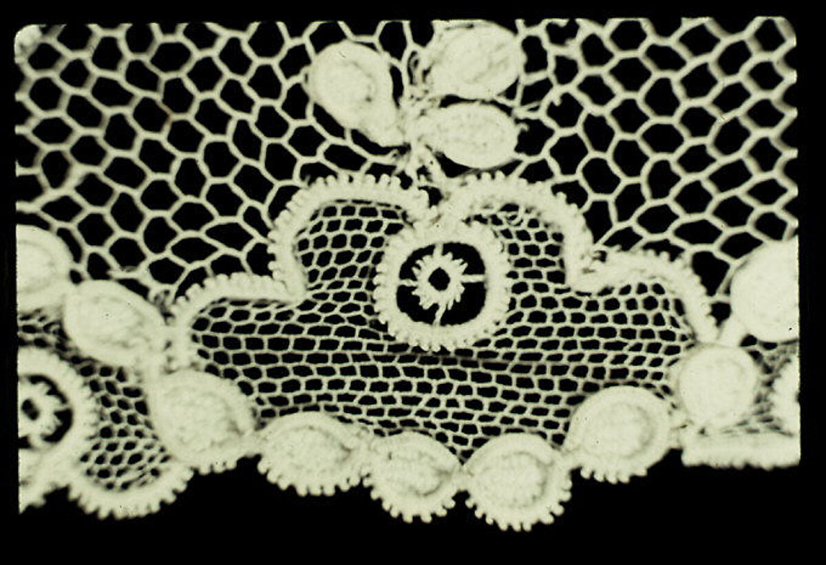 Lappets (one of a pair), Needle lace, point d’Alençon, French