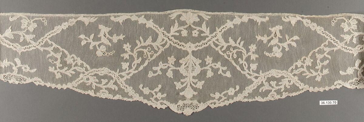 Sleeve ruffle, Needle lace, point d’Alençon, French 