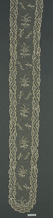 Lappet (one of a pair), Needle lace, point d’Alençon, French 