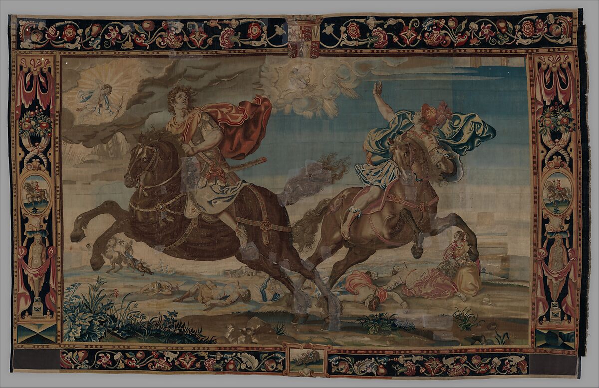 The Destruction of the Children of Niobe from a set of "The Horses", Frans Cleyn (German, Rostock 1582–1658 London), Wool, silk (16-19 warps per inch, 6-7 per cm.), British, probably Mortlake 