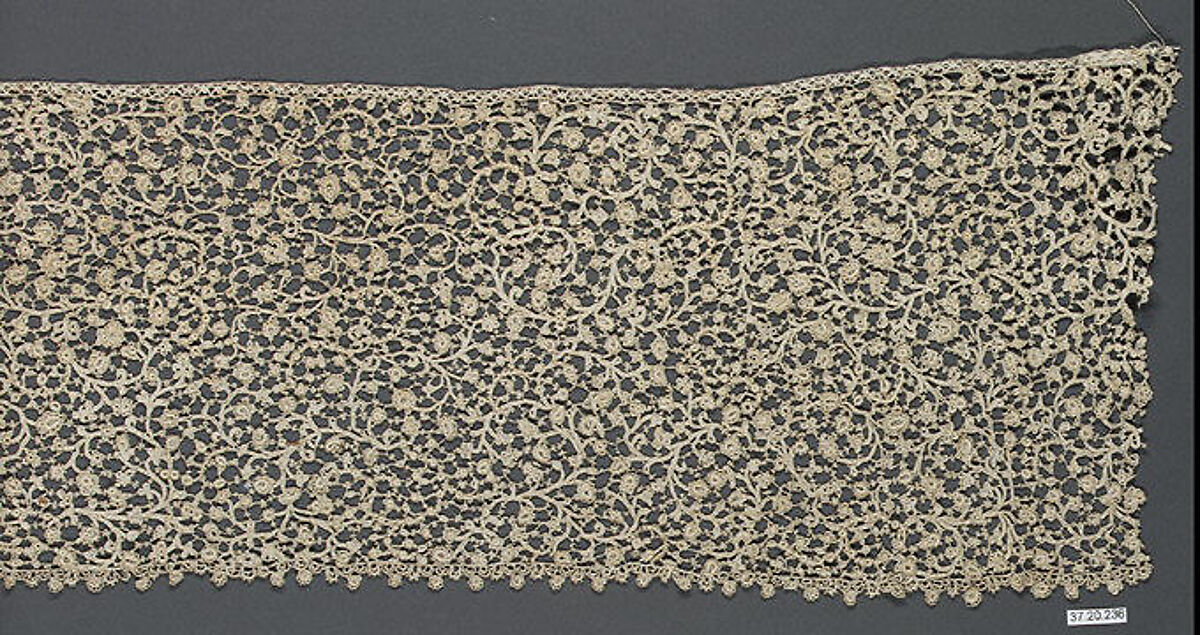 Flounce, Needle lace, Italian 