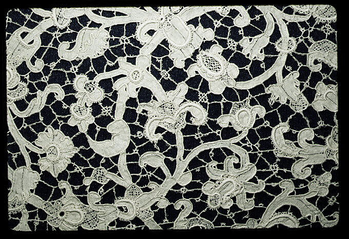Border, Needle lace, Italian, Venice