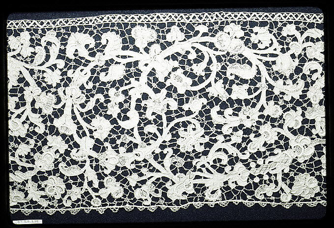 Border, Needle lace, Italian, Venice 