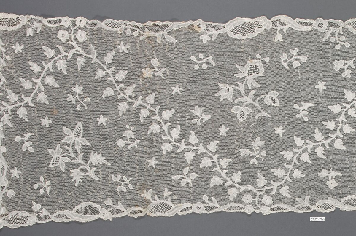 Border, Bobbin lace, drochel net, Flemish