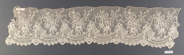 Border (one of four), Needle lace, point d’Alençon, French