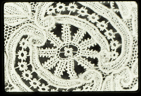 Border (one of four), Needle lace, point d’Alençon, French