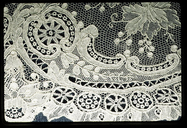 Border (one of four), Needle lace, point d’Alençon, French