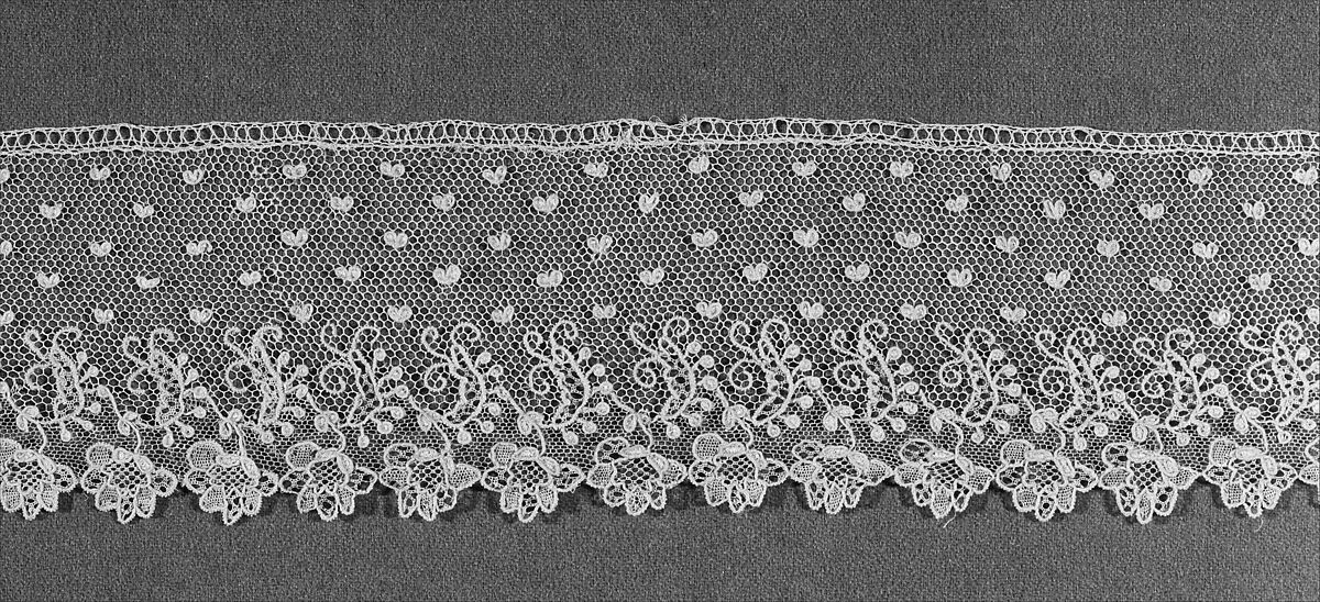 Border, Needle lace, point d’Alençon, French 