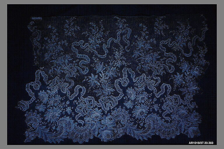 Flounce (one of a pair), Georges Martin (Compagnie des Indes), Needle lace, point d’Alençon, French