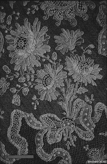 Flounce (one of a pair), Georges Martin (Compagnie des Indes), Needle lace, point d’Alençon, French