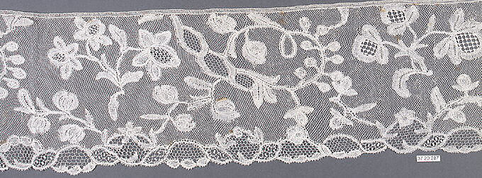 Border, Bobbin lace, Belgian, Brussels 