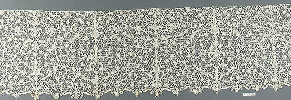 Part of a flounce, Needle lace, possibly French 