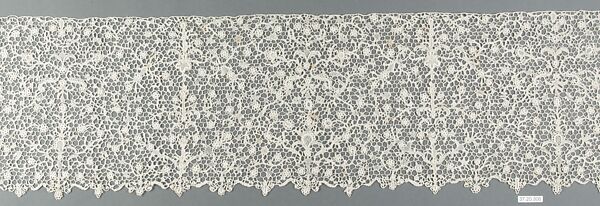 Part of a flounce (one of six), Needle lace, possibly French