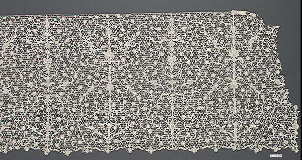 Part of a flounce, Needle lace, possibly French 